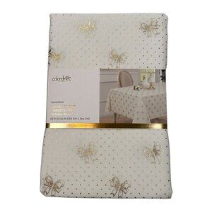 Colordrift Metallic Foil Gold Bow Tablecloth Bridal Shower Party Baby Shower Gla